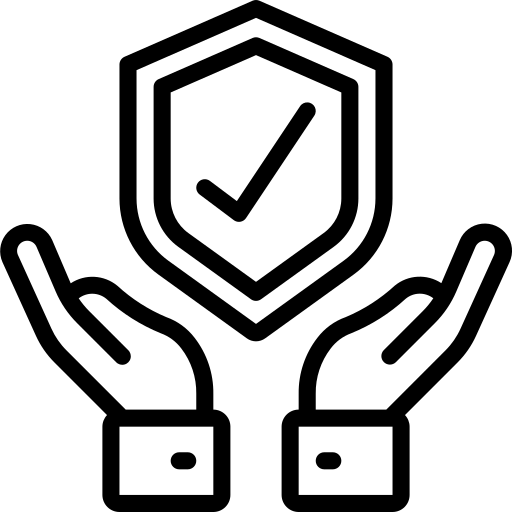 insurance icon with hands